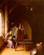 Man Writing in an Artist's Studio